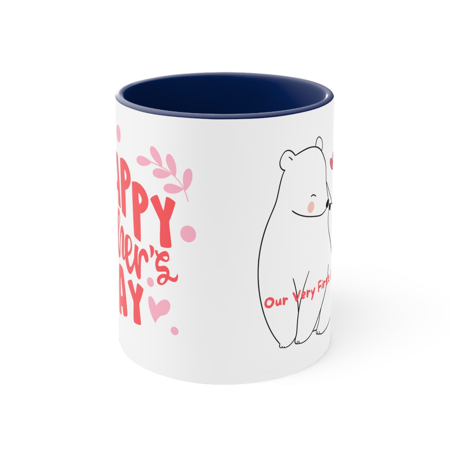 Happy Mother's Day/ Bear Accent Coffee Mug, 11oz