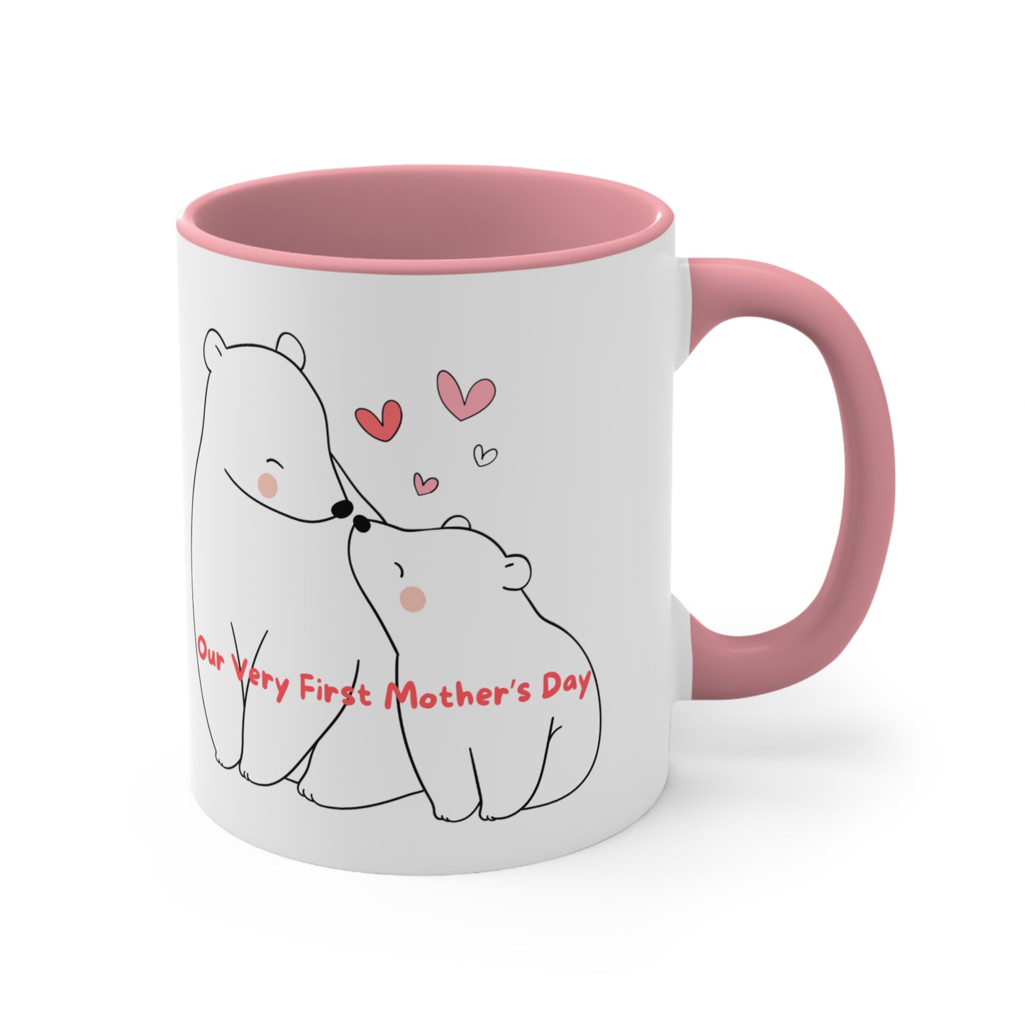 Happy Mother's Day/ Bear Accent Coffee Mug, 11oz