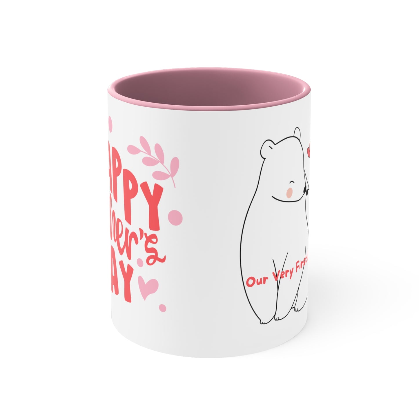 Happy Mother's Day/ Bear Accent Coffee Mug, 11oz