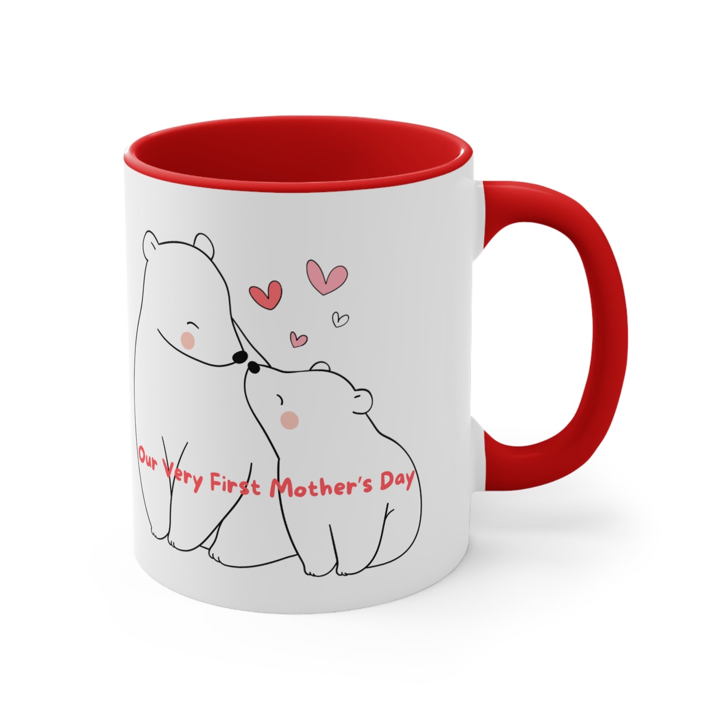 Happy Mother's Day/ Bear Accent Coffee Mug, 11oz