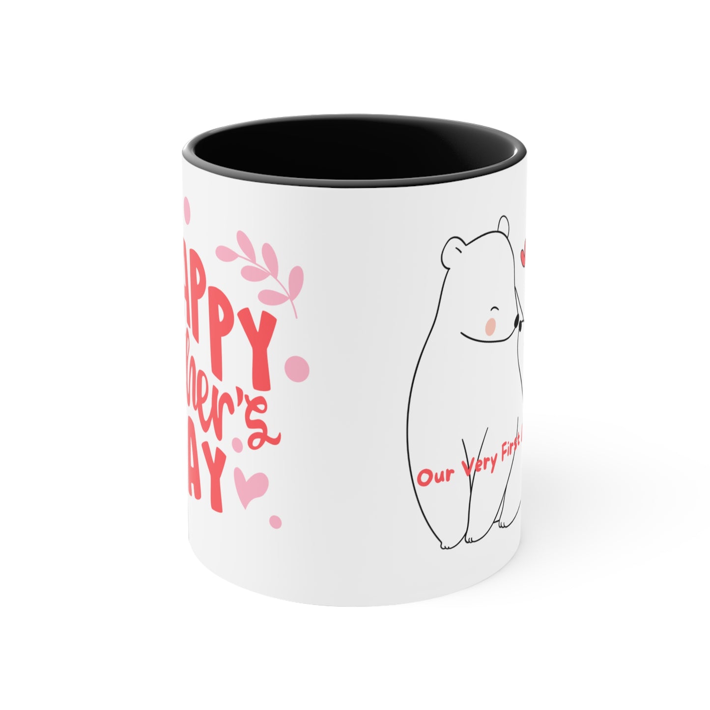 Happy Mother's Day/ Bear Accent Coffee Mug, 11oz