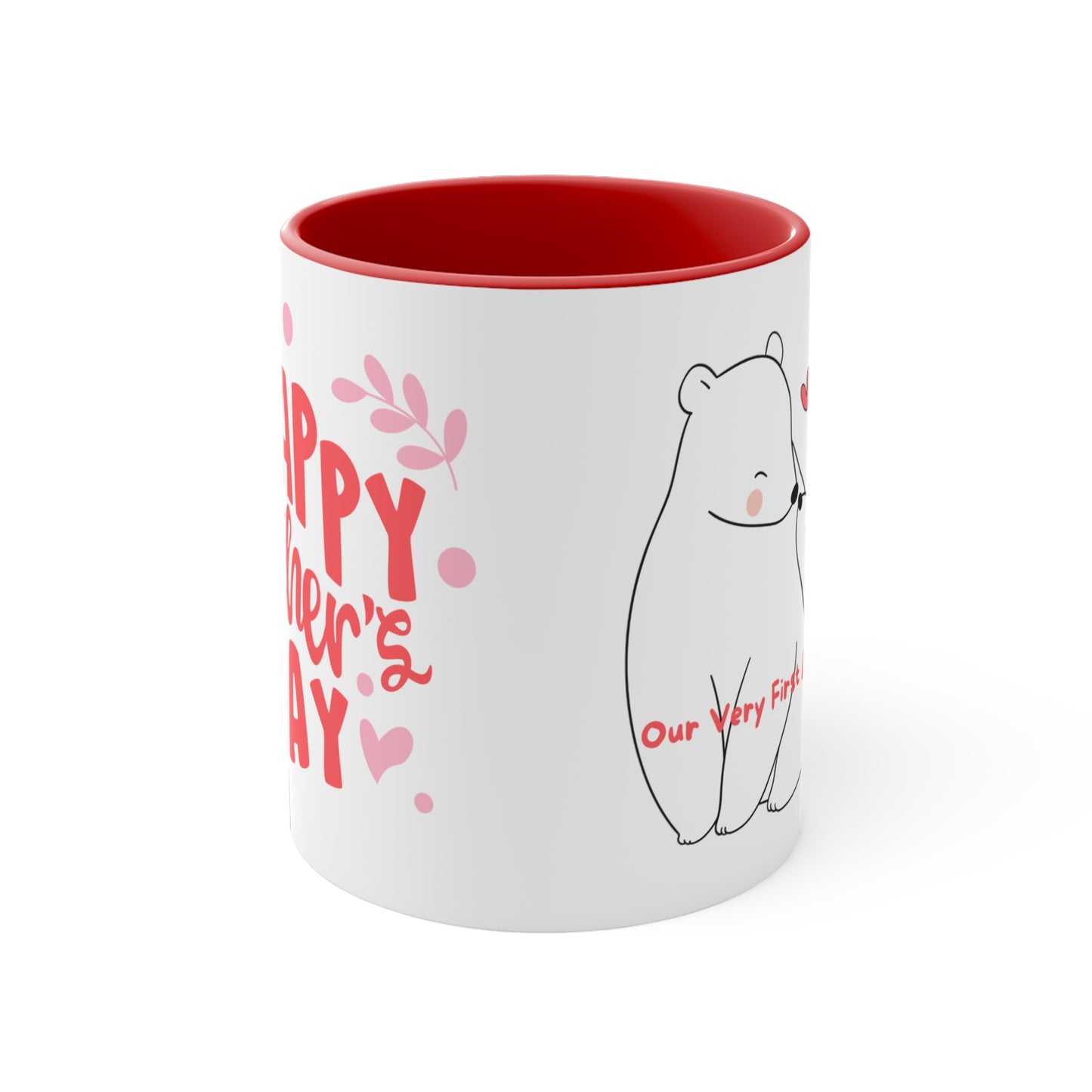 Happy Mother's Day/ Bear Accent Coffee Mug, 11oz