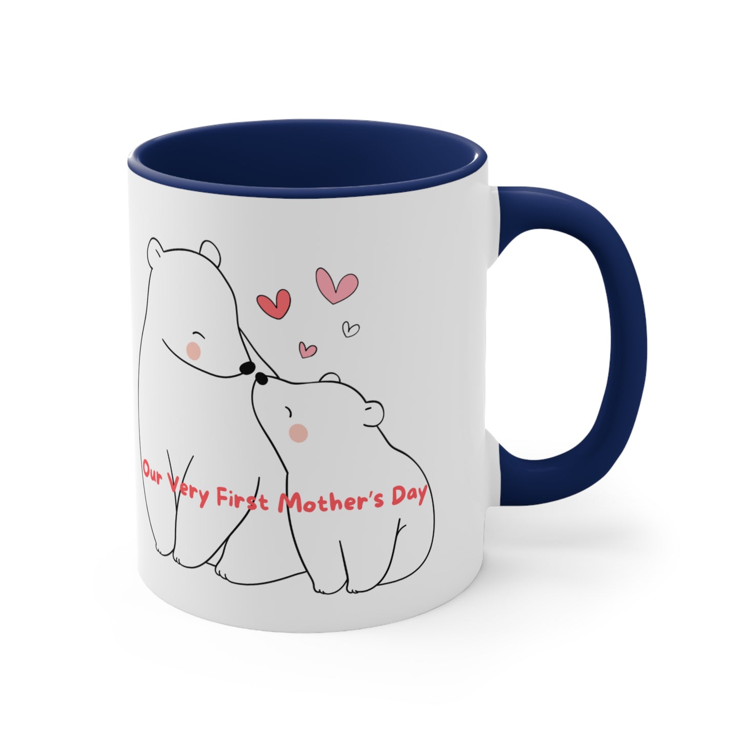 Happy Mother's Day/ Bear Accent Coffee Mug, 11oz