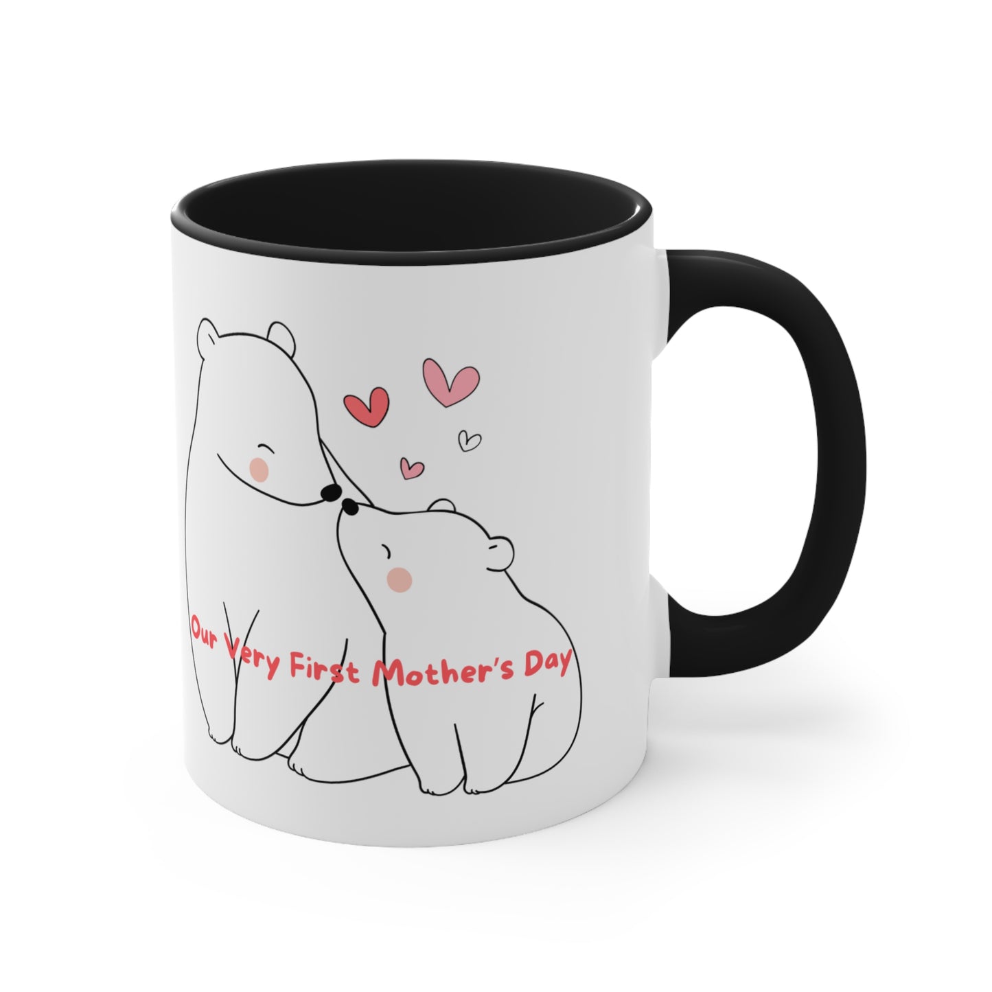 Happy Mother's Day/ Bear Accent Coffee Mug, 11oz