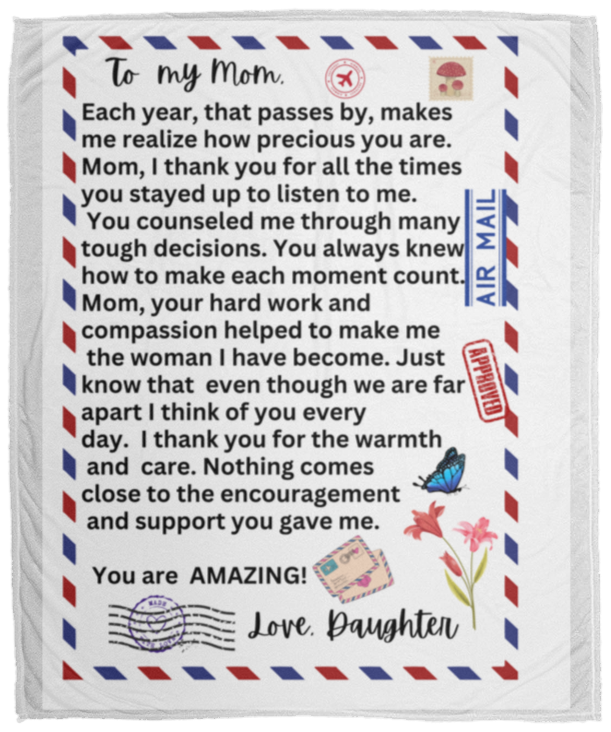 Postcard To Mom Blanket/ Mother's Day Gift