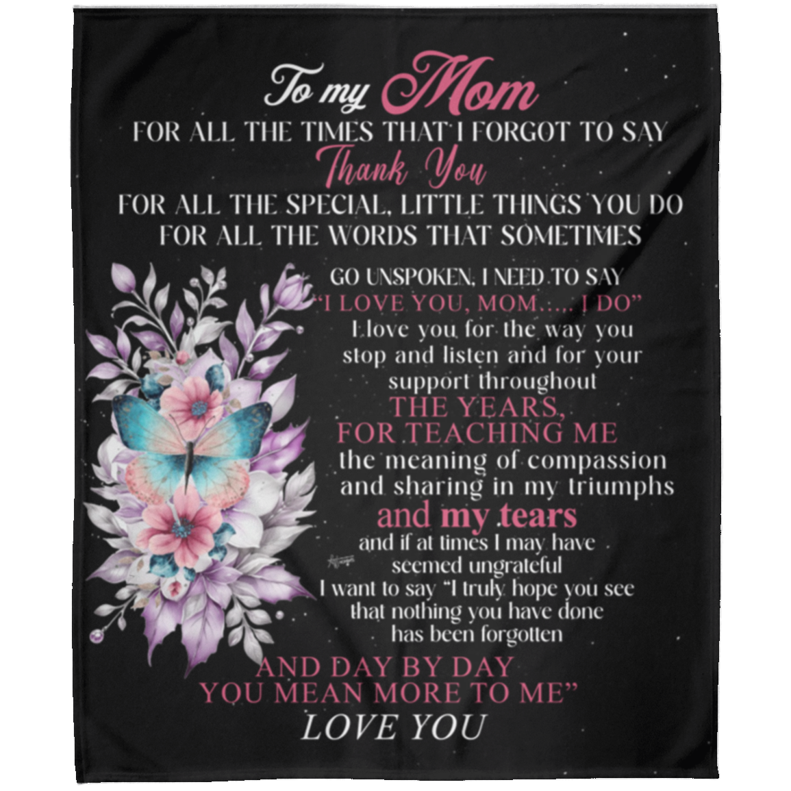 To My Mom/Thank You | FLM Arctic Fleece Blanket 50x60