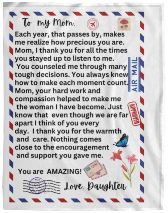 Postcard To Mom Blanket/ Mother's Day Gift
