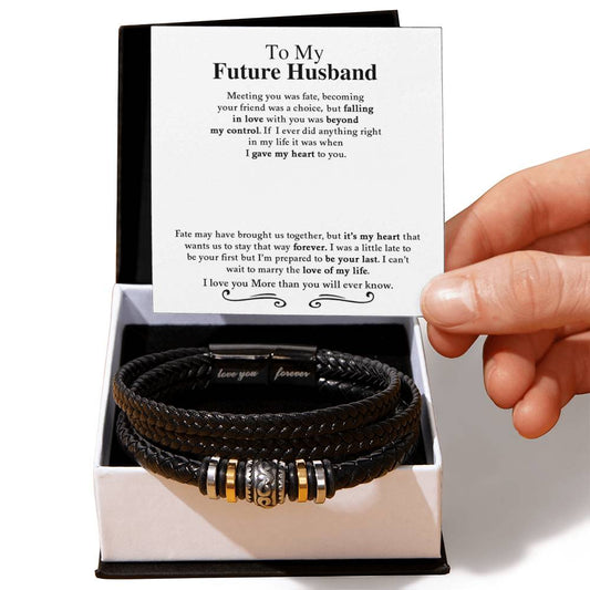 To My Future Husband | I Love You More Than You Will Ever Know - Men's "Love You Forever" Bracelet